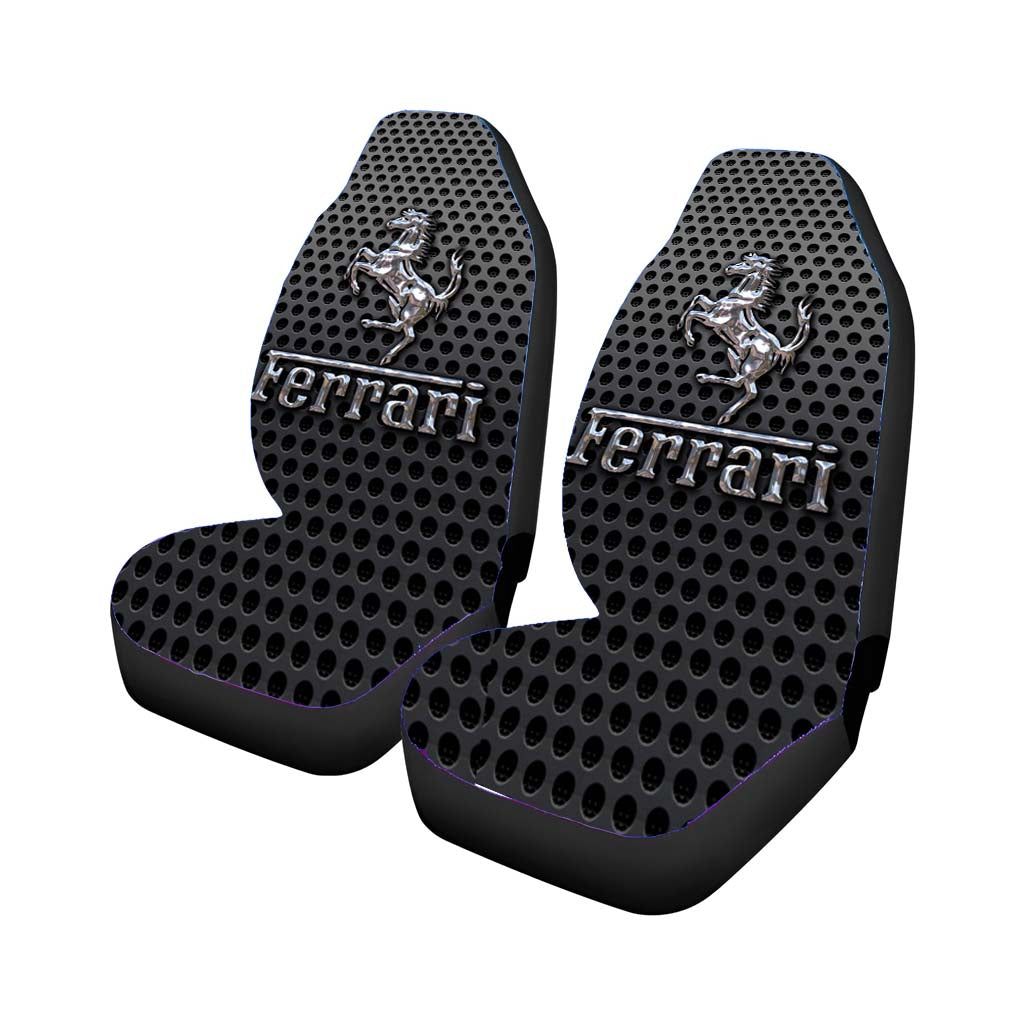 Ferrari Prancing Horse Of Maranello Dark Metal Mesh Car Front Seat Covers