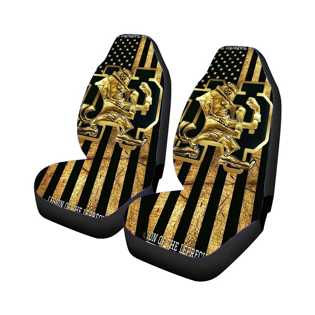 Fighting Irish Notre Dame Football Golden Flag Car Front Seat Covers