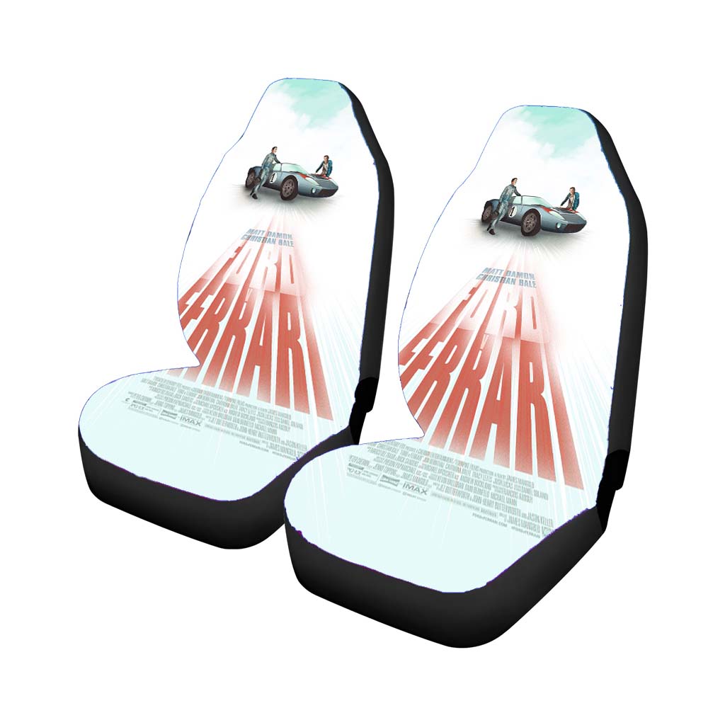 Ford Ferrari White Poster Car Front Seat Covers