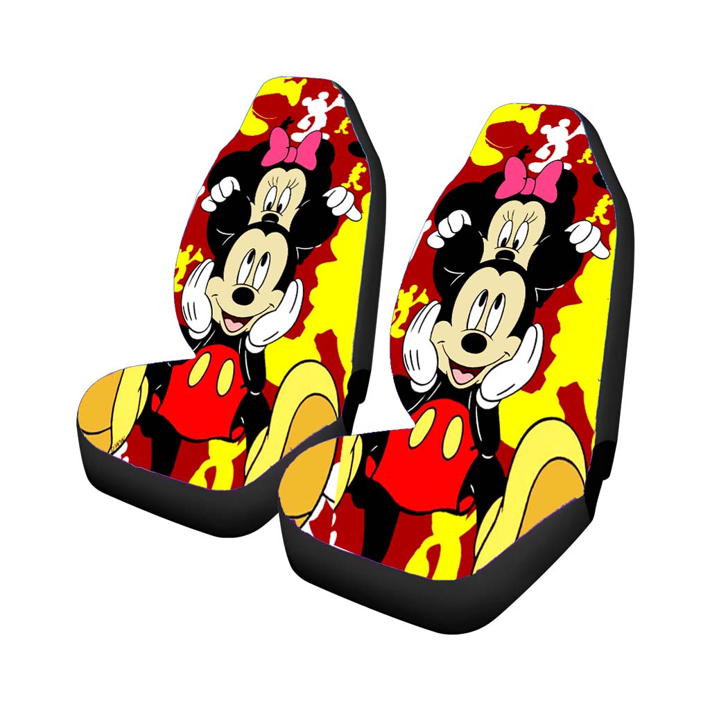 Funny Mickey And Minnie Car Front Seat Covers