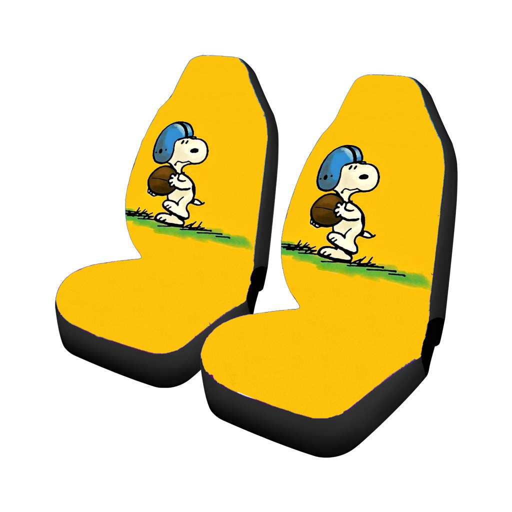 Funny Snoopy Play Football Car Front Seat Covers