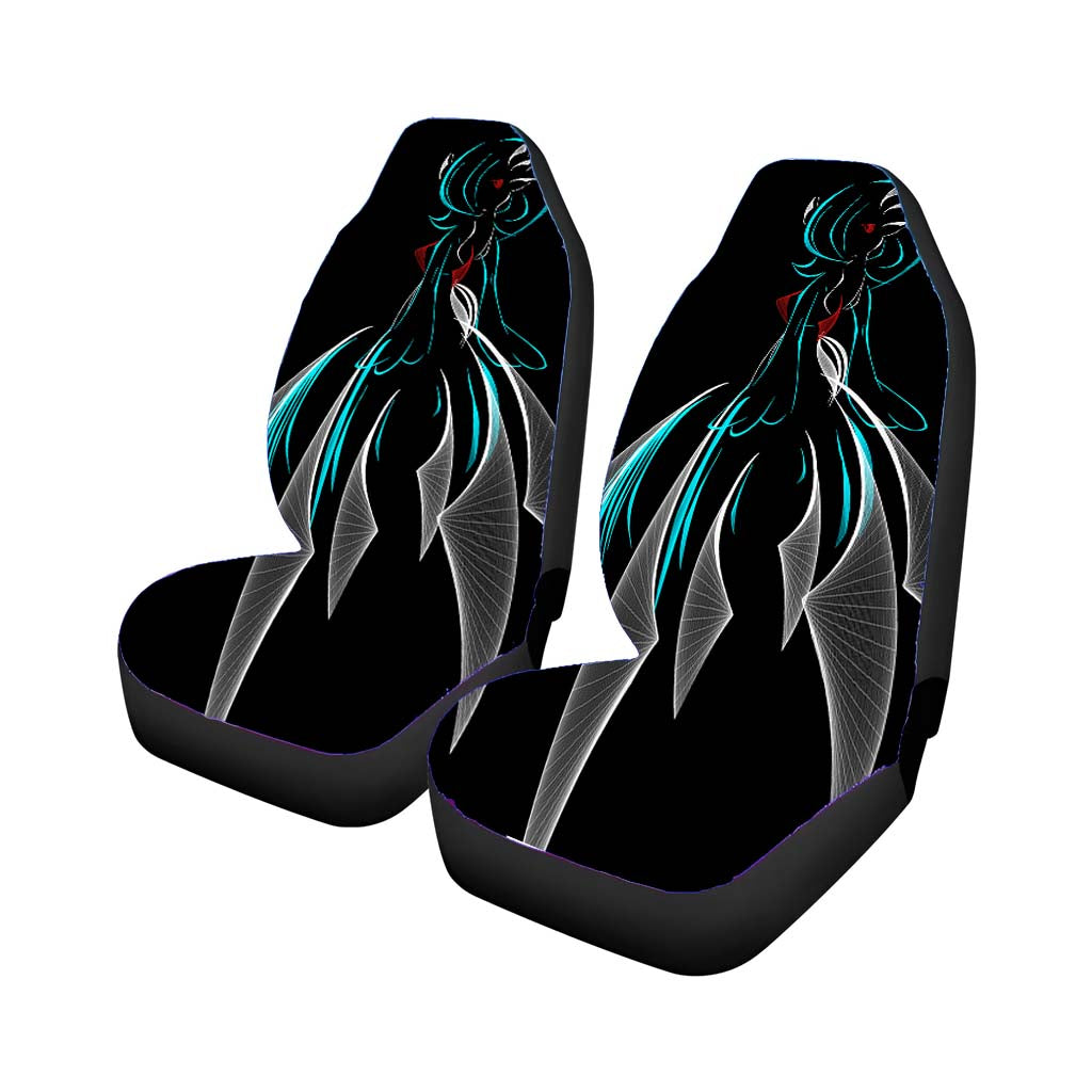 Gardevoir Pokemon Line Art On Black Car Front Seat Covers