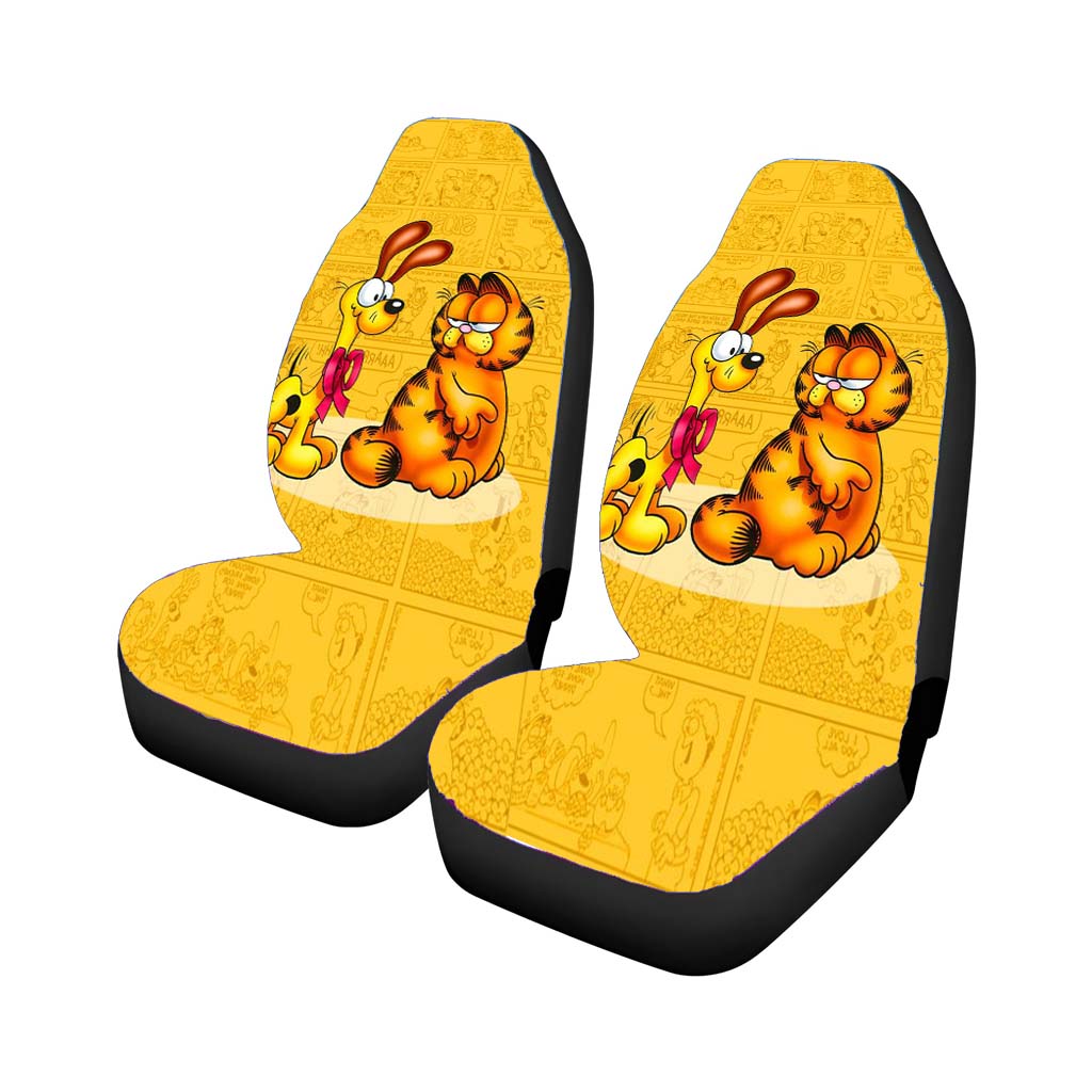 Garfield And Odie Yellow Comic Cartoon Car Front Seat Covers