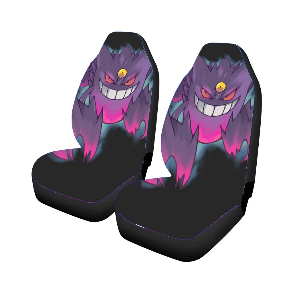 Glowing Dark Gengar Pokemon Art Car Front Seat Covers