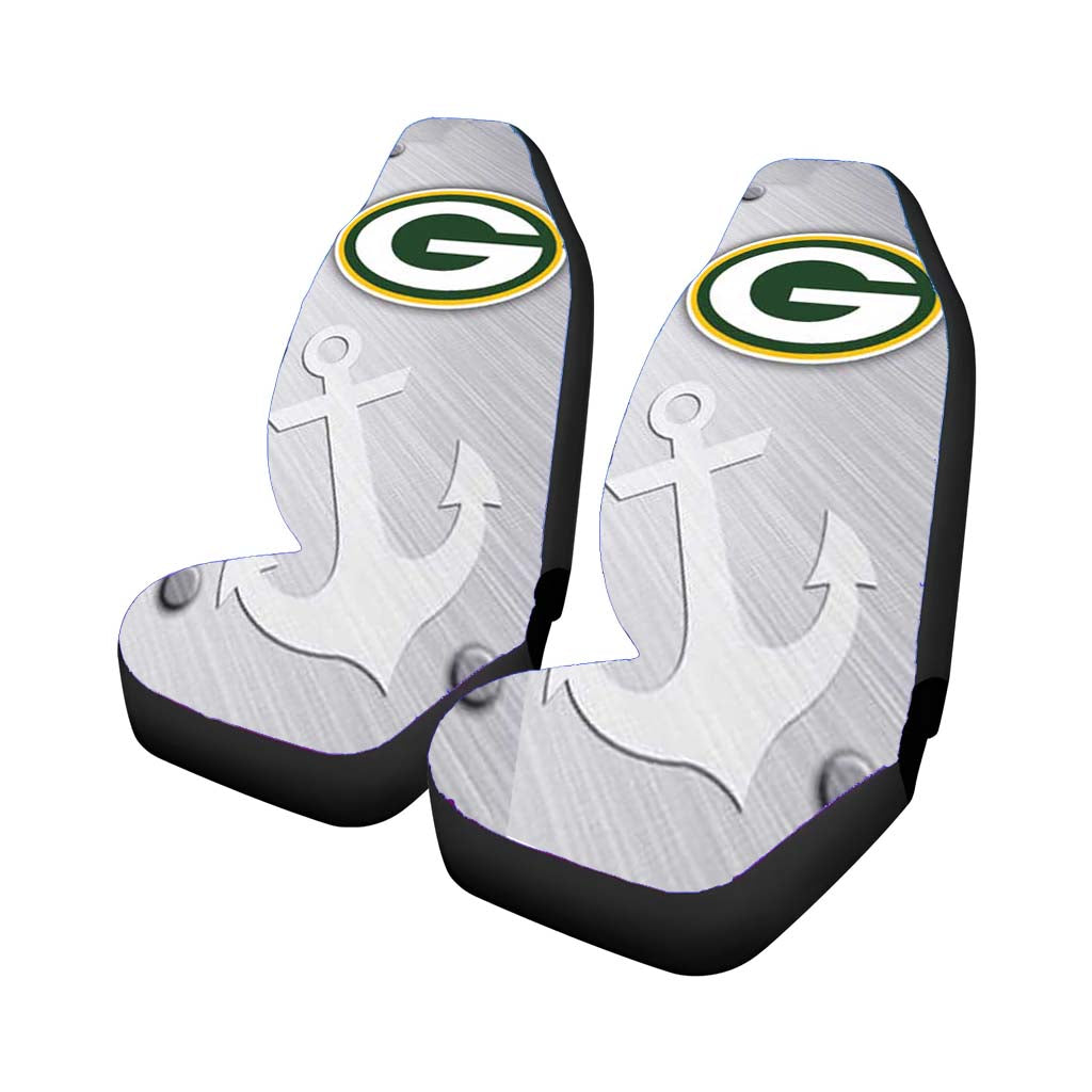 Green Bay Packers Brushed Chrome Car Front Seat Covers