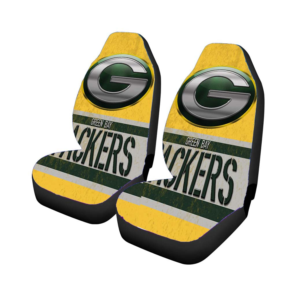 Green Bay Packers Emblem Logo Yellow Car Front Seat Covers