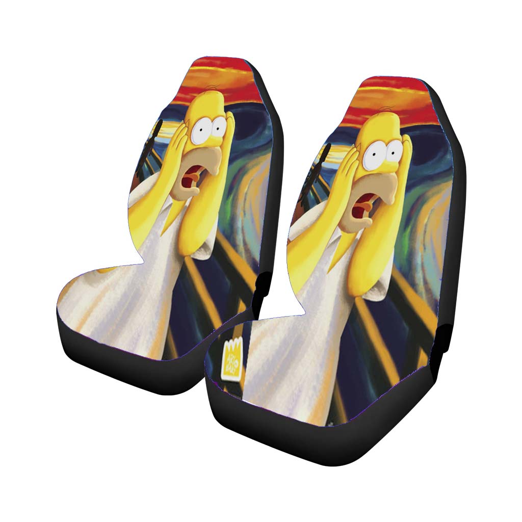 Homer Simpson Scary Paint Car Front Seat Covers