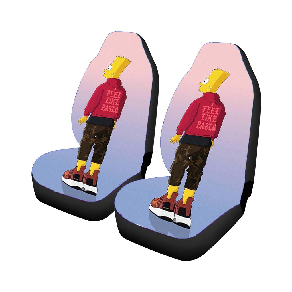 I Feel Like Pablo Bart Simpson Car Front Seat Covers