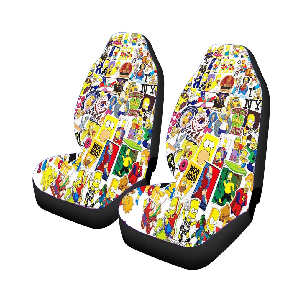 I Love The Simpsons Family Collage Car Front Seat Covers