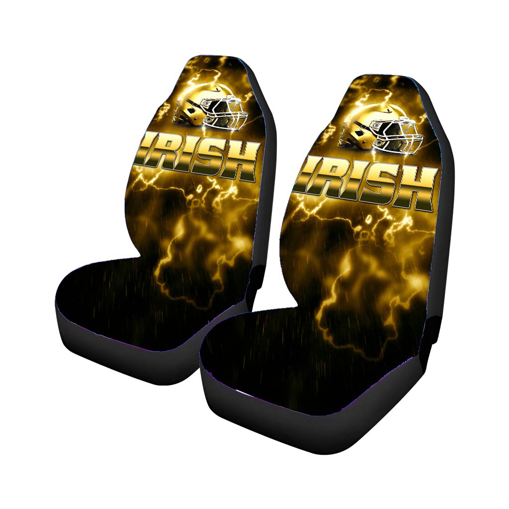 Irish Team Helmet Gold Notre Dame Car Front Seat Covers
