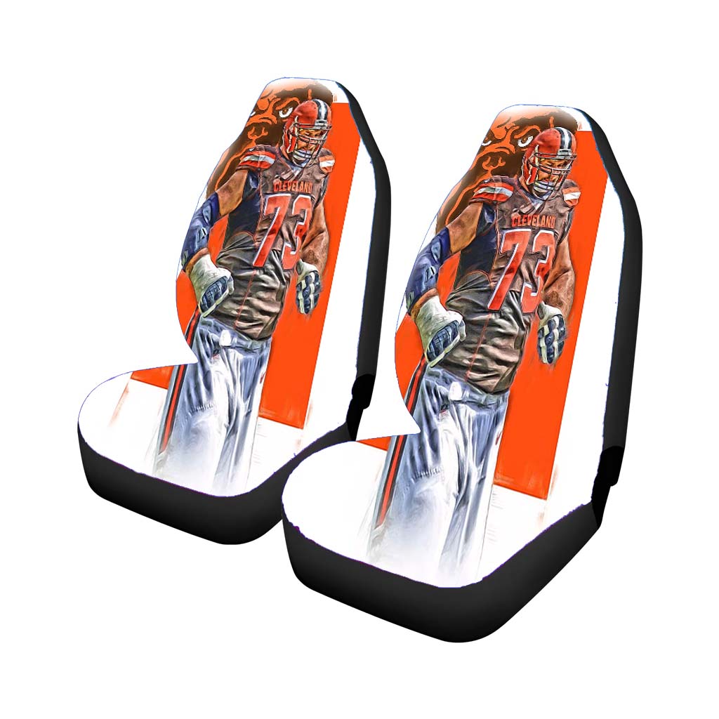 Joe Thomas Cleveland Browns Oil Art Car Front Seat Covers