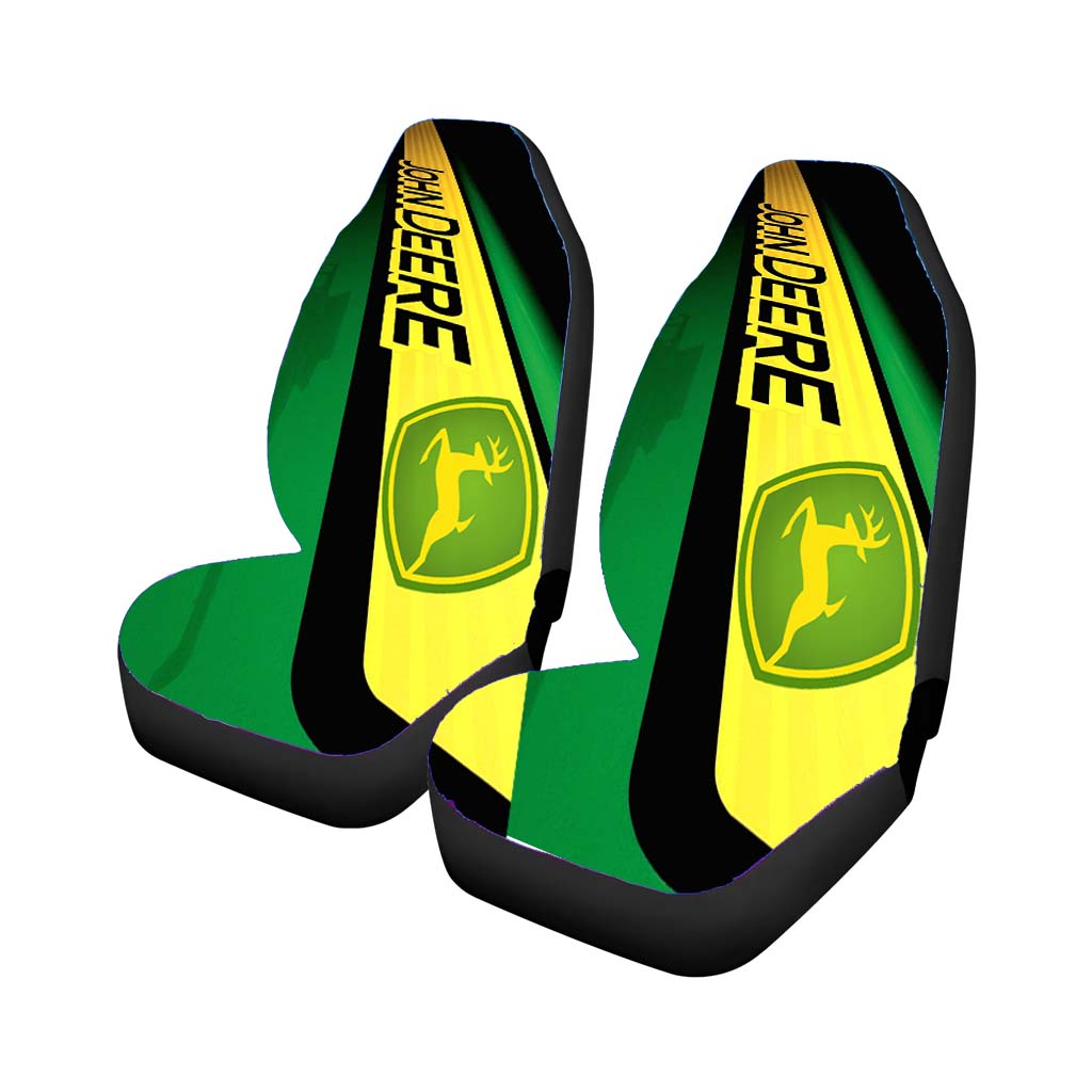 John Deere Green Yellow Car Front Seat Covers