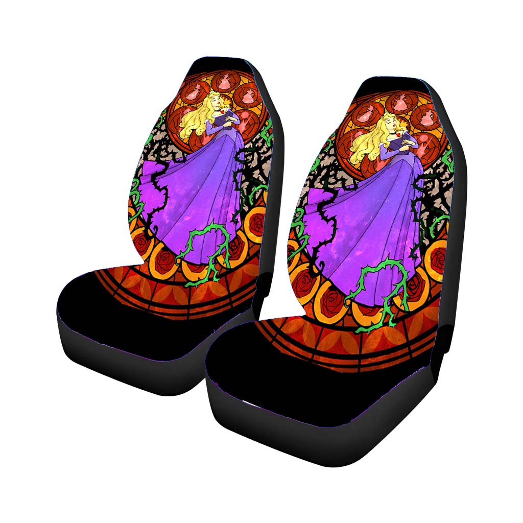 Kingdom Hearts Sleeping Beauty Stained Glass Car Front Seat Covers