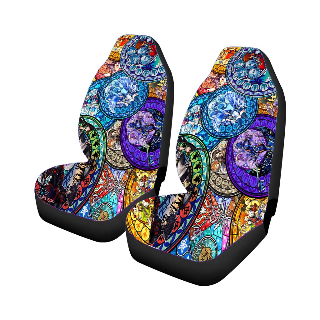 Kingdom Hearts Stained Glass Art Car Front Seat Covers