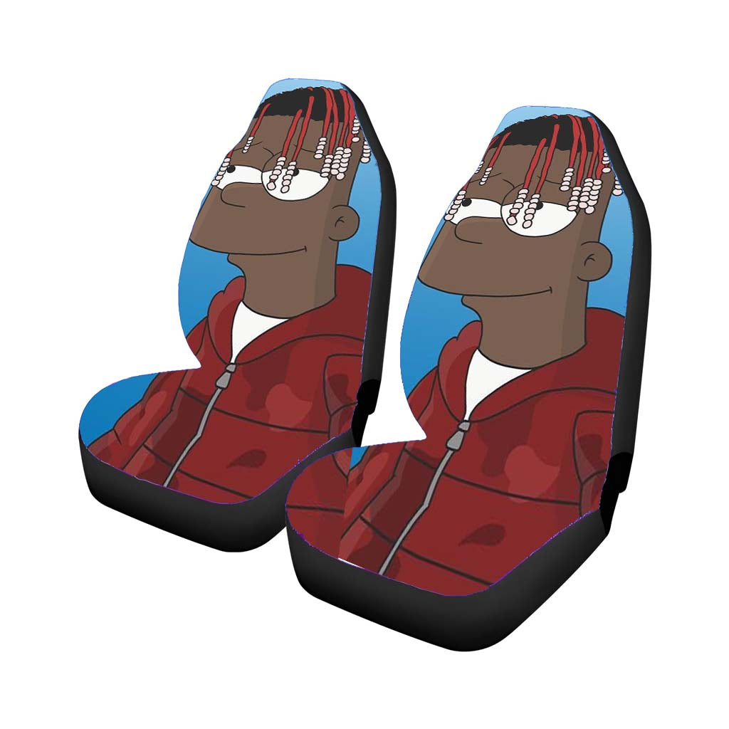 Lil Uzi Simpson Style In Blue Car Front Seat Covers