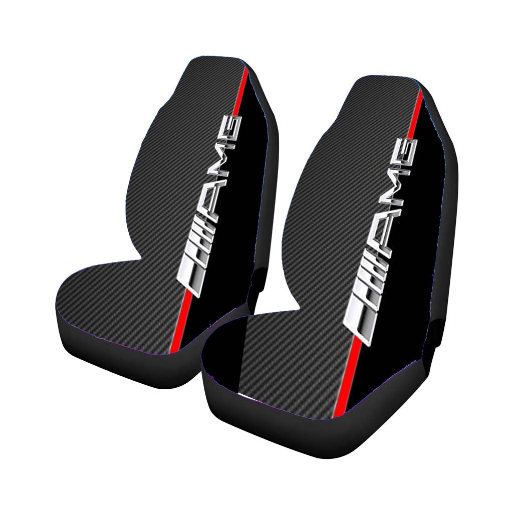 Mercedes Benz Amg Logo Carbon Car Front Seat Covers