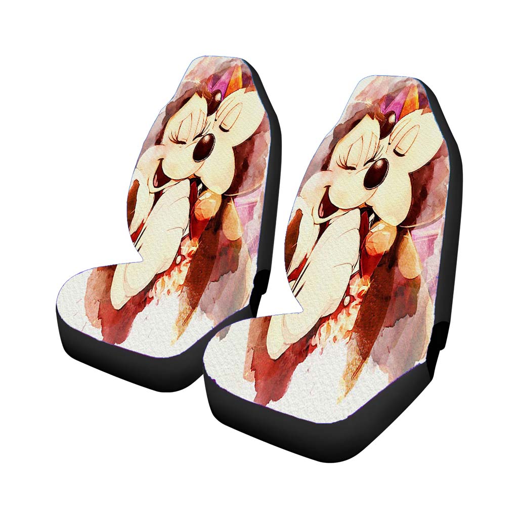 Mickey And Minnie Mouse Watercolour Car Front Seat Covers