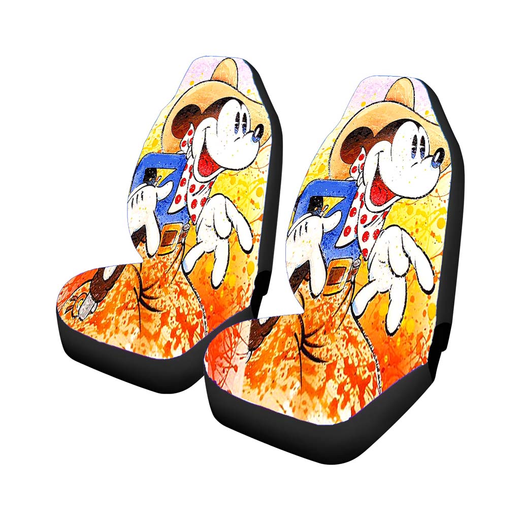 Mickey Mouse Brush Art Car Front Seat Covers
