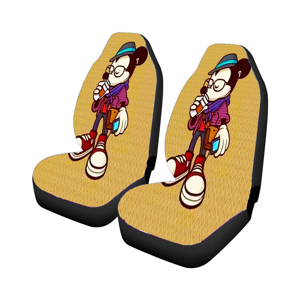 Mickey Mouse Coffee Car Front Seat Covers
