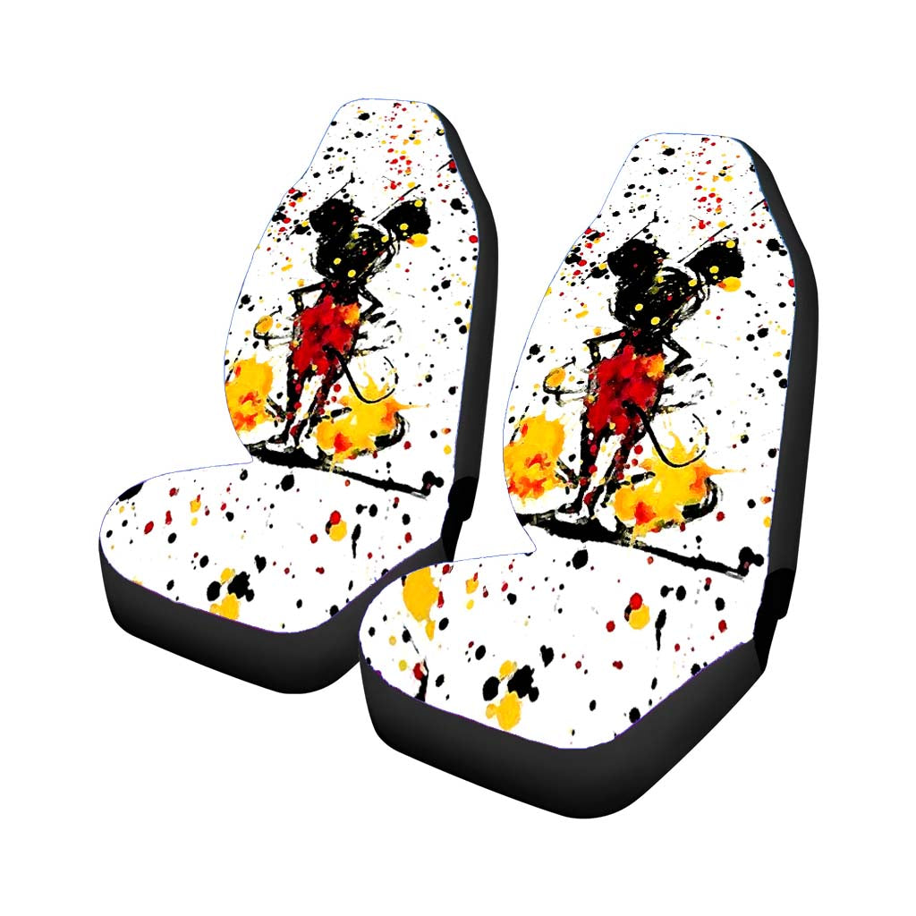 Mickey Mouse Splash Paint Car Front Seat Covers