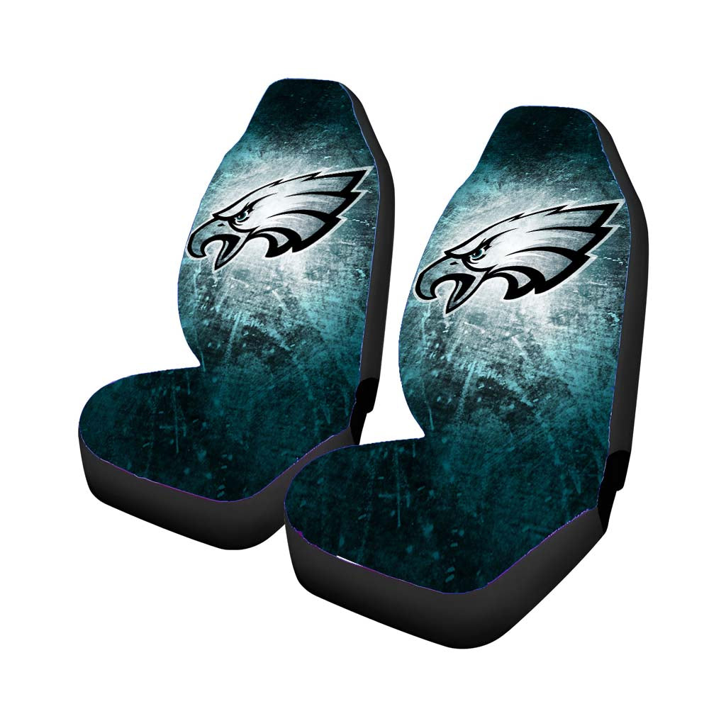 Philadelphia Eagles Grunge Texture Wallpaper Car Front Seat Covers