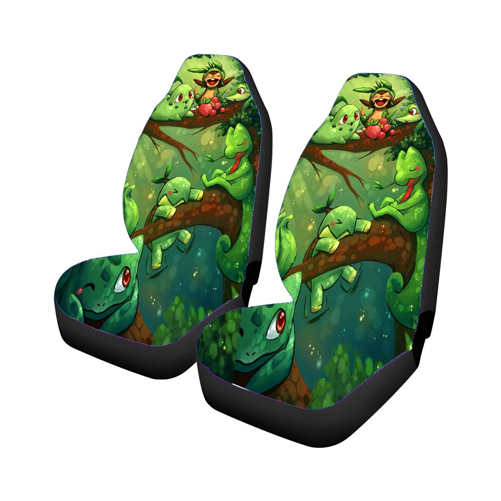 Pokemon All Grass Type Starters Car Front Seat Covers