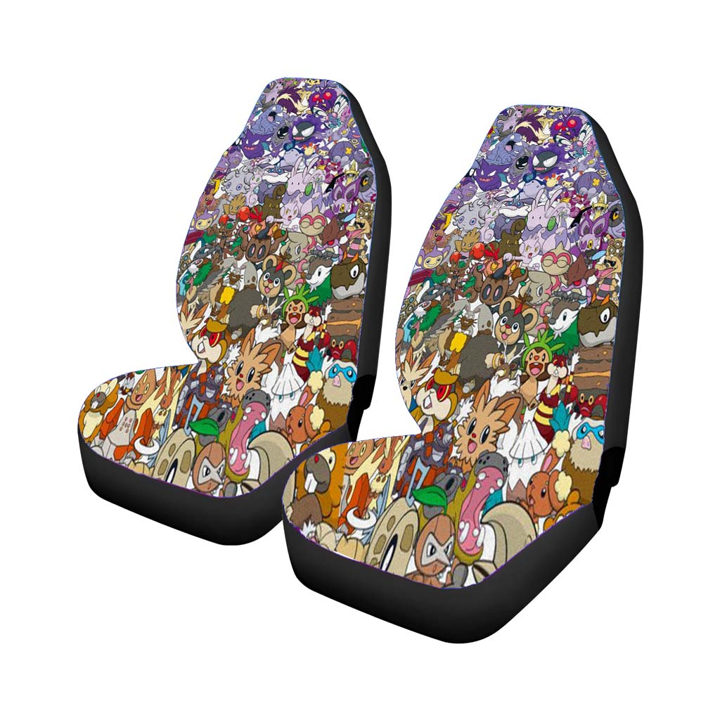 Pokemon Color Spectrum Purple To Brown Car Front Seat Covers