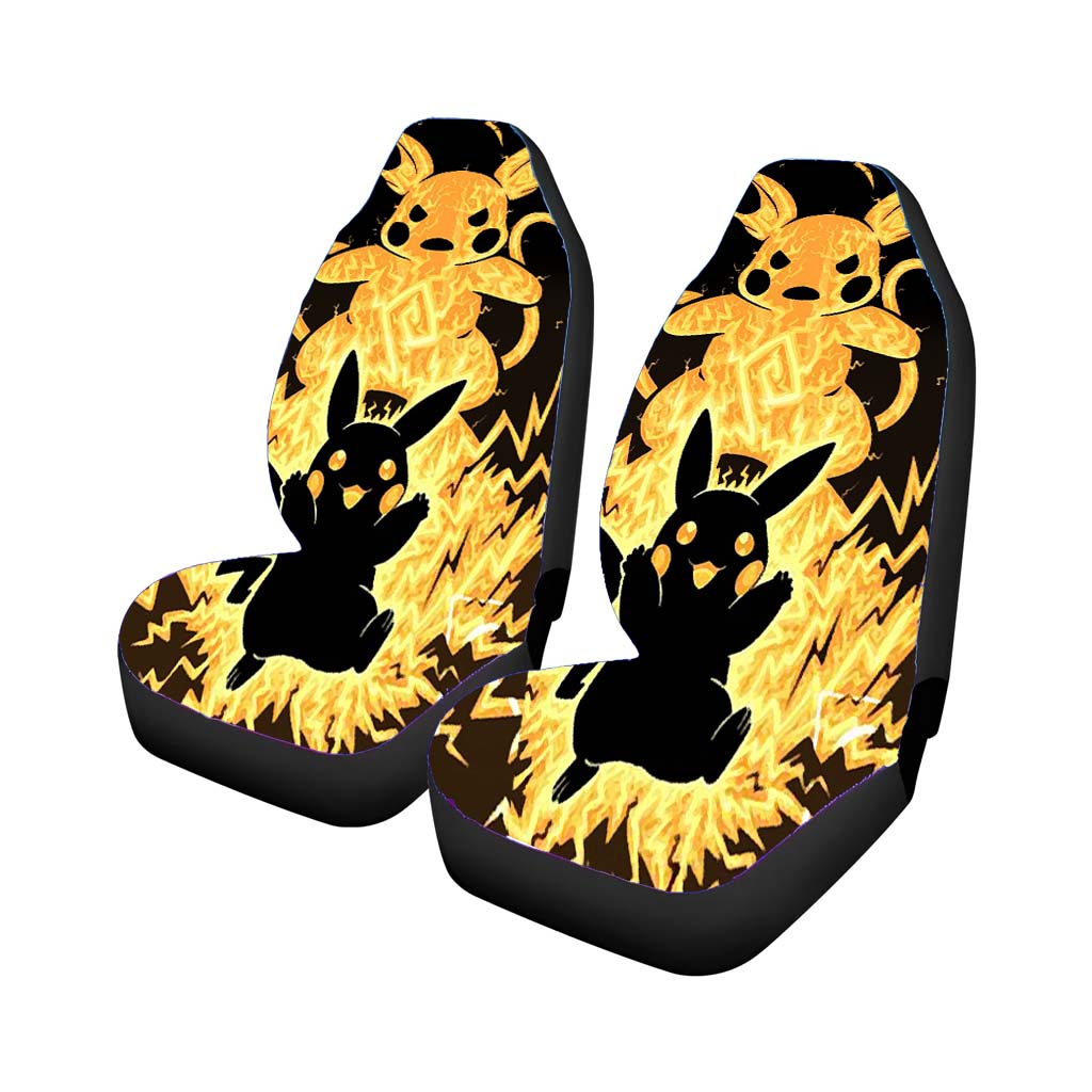 Pokemon Electric Pikachu And Raichu Car Front Seat Covers