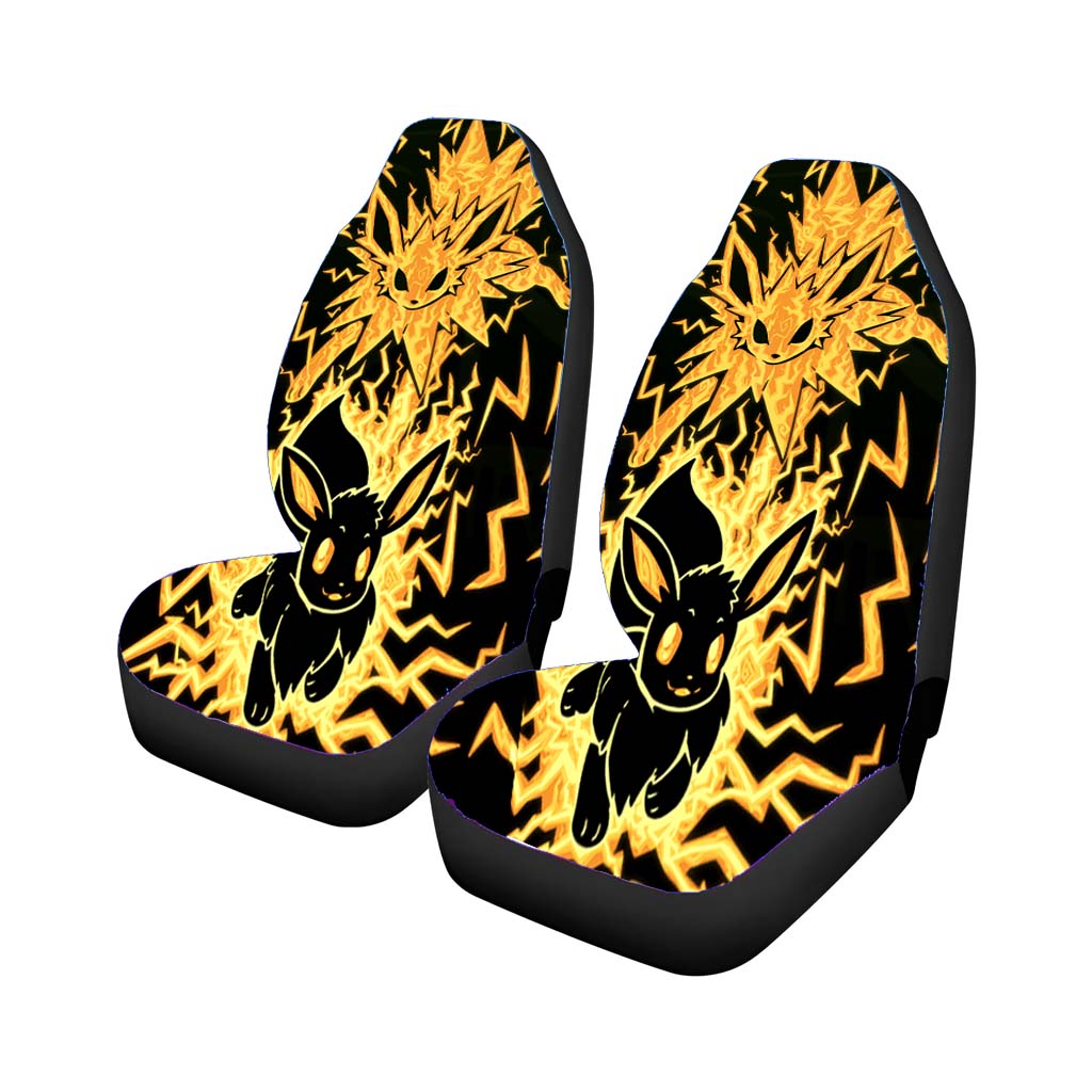 Pokemon Evolution Eevee To Jolteon Car Front Seat Covers