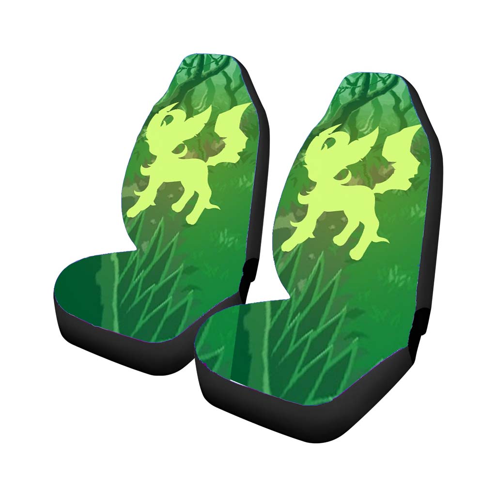 Pokemon Leafeon Green Silhouette Car Front Seat Covers
