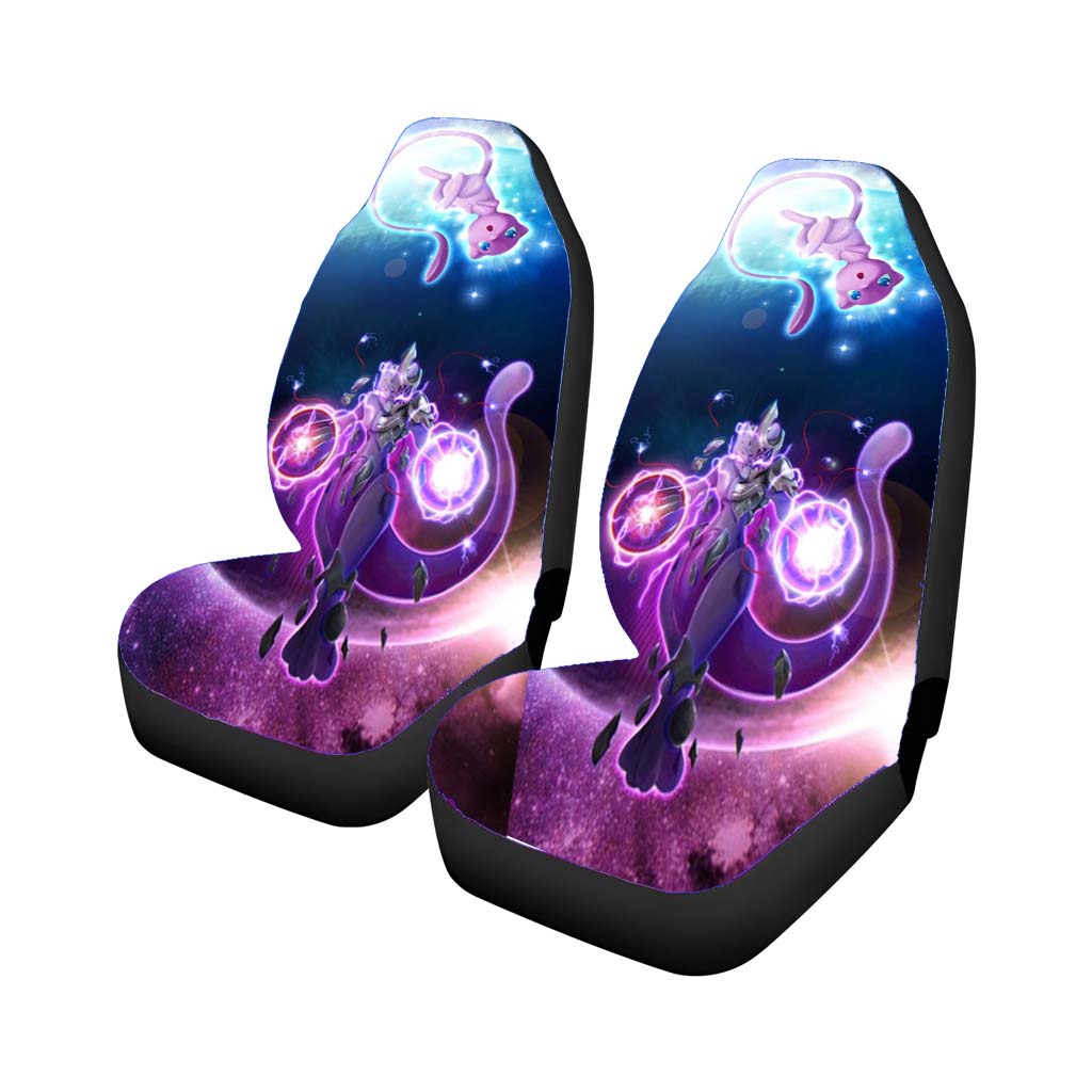 Pokemon Mew And Mewtwo Galaxy Fanart Car Front Seat Covers