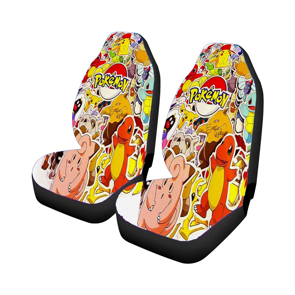 Pokemon Pikachu And All Friends Sticker Wallpaper Car Front Seat Covers