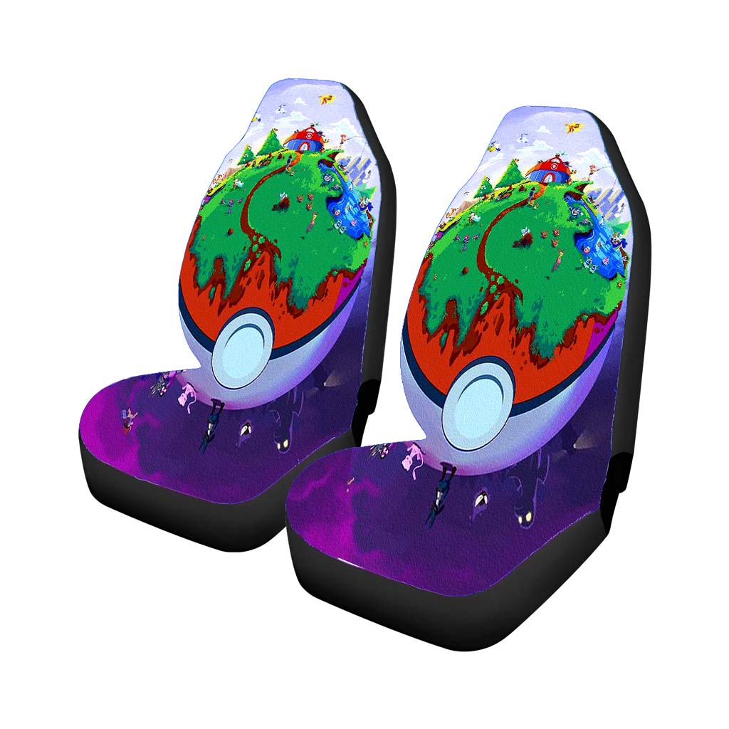 Pokemon Poster Earth Pokeballs Car Front Seat Covers
