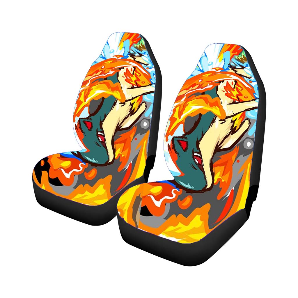 Pokemon Quilava Attacks Car Front Seat Covers