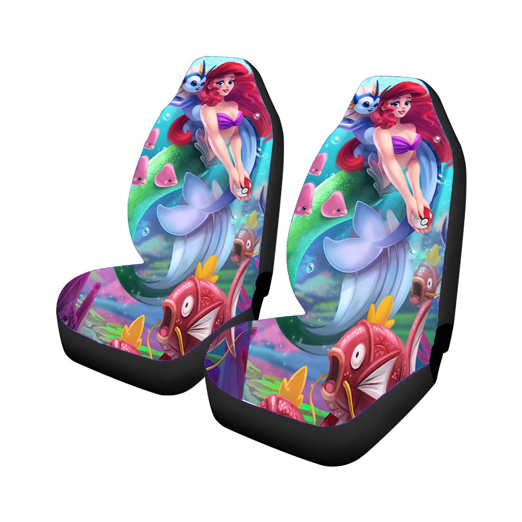 Pokemon With The Little Mermaid Car Front Seat Covers
