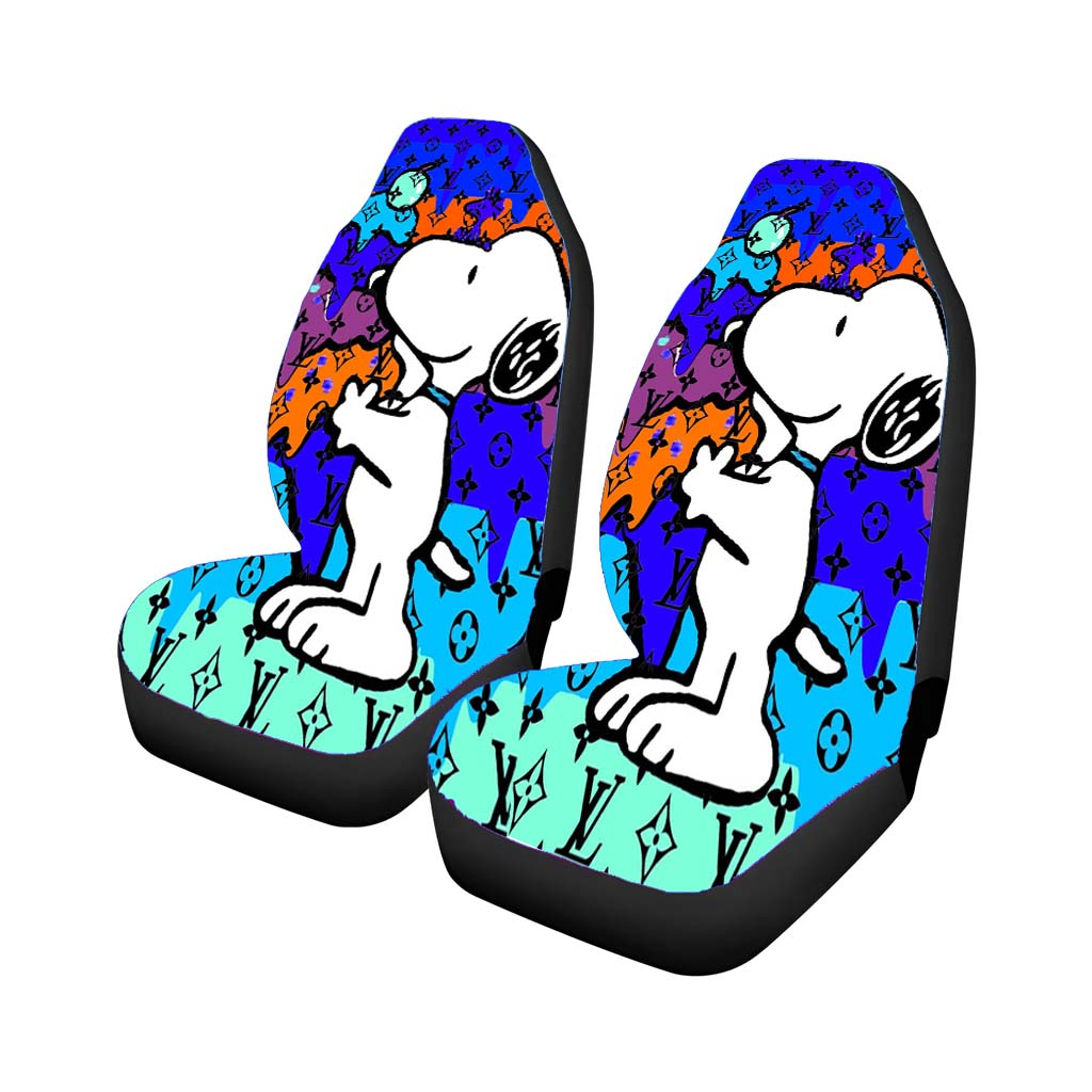 Snoopy Art Car Front Seat Covers