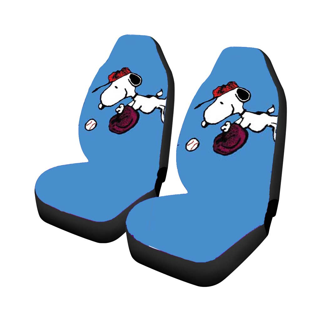 Snoopy Baseball Catch Car Front Seat Covers