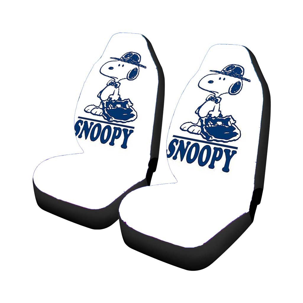 Snoopy Blue Line Car Front Seat Covers