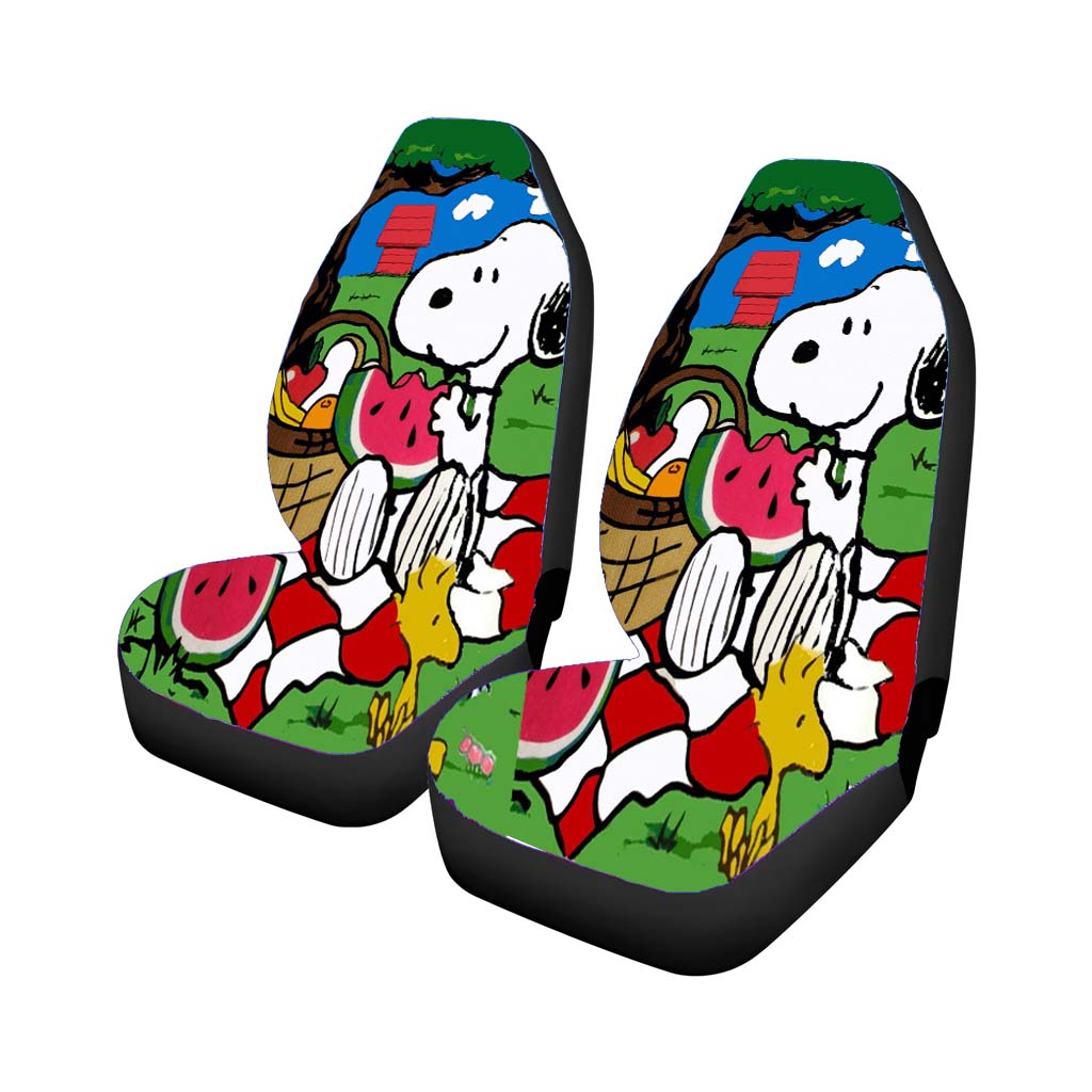 Snoopy Eat Fruits Car Front Seat Covers