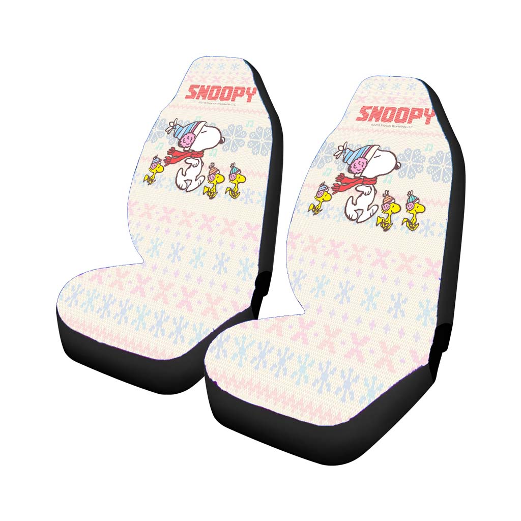 Snoopy'S Winter Clo Car Front Seat Covers