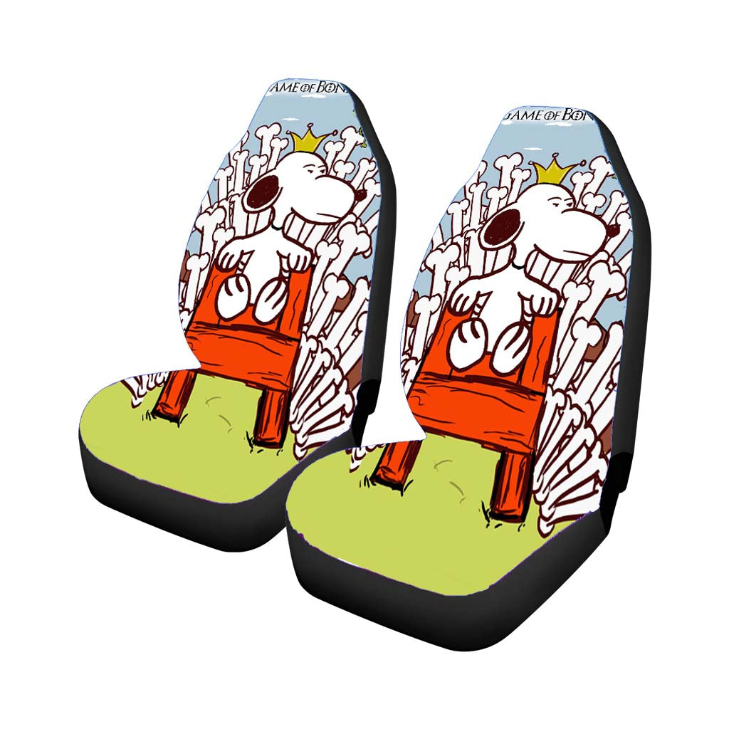 Snoopy The Game Of Bones Car Front Seat Covers