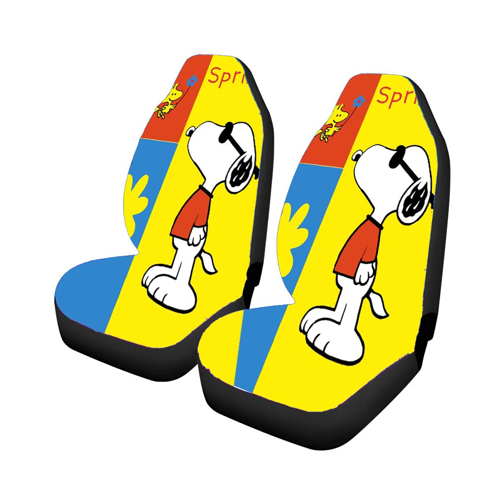Snoopy Woodstock Spring Car Front Seat Covers
