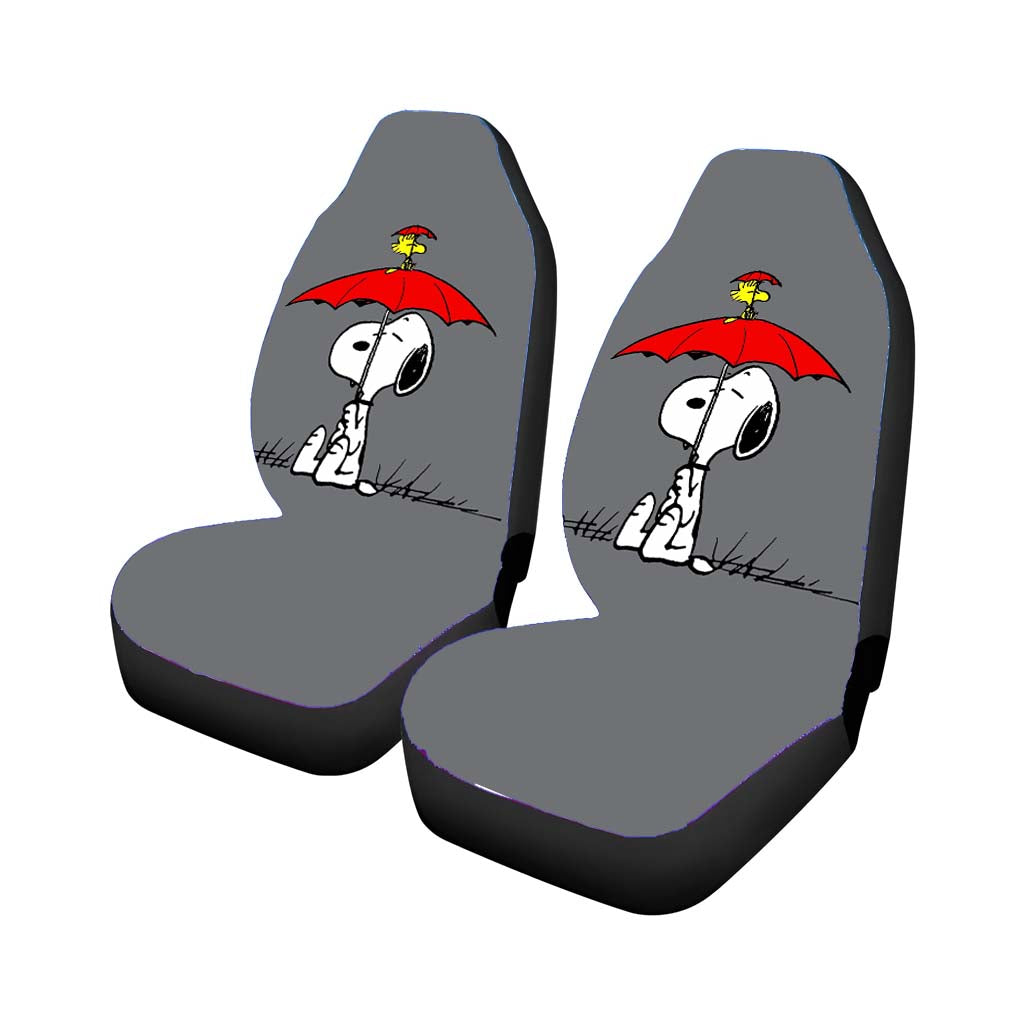 Snoopy Woodstock Umbrella Car Front Seat Covers