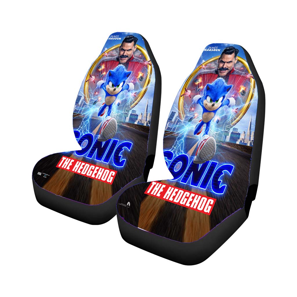 Sonic The Hedgehog Poster Movie Car Front Seat Covers