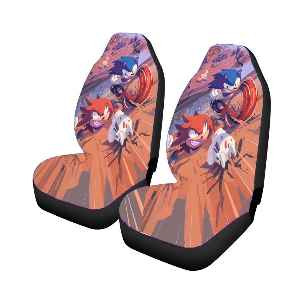 Sonic The Hedgehog Vs Knuckles The Echidna Car Front Seat Covers