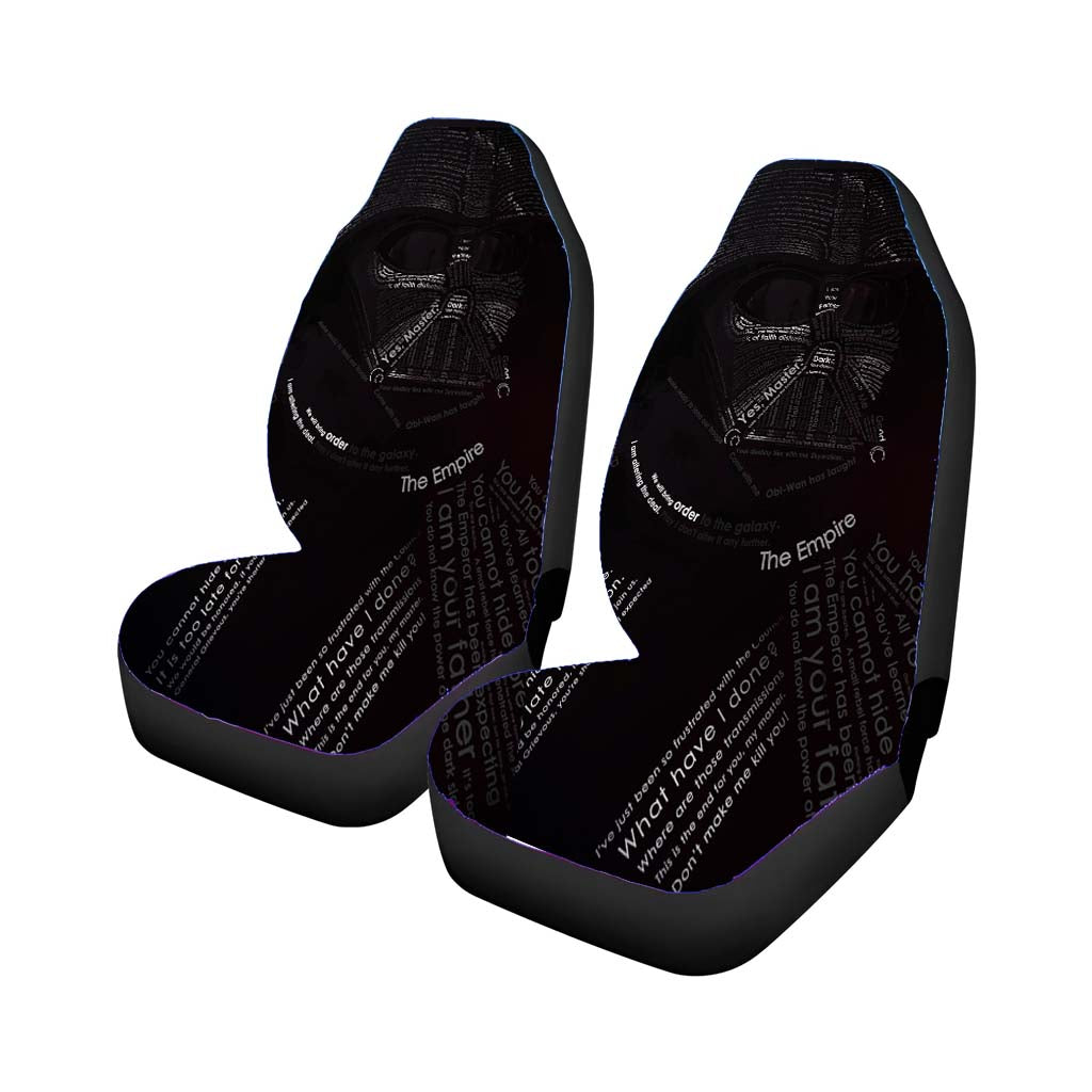 Star Wars Darth Vader Mask Typography Car Front Seat Covers