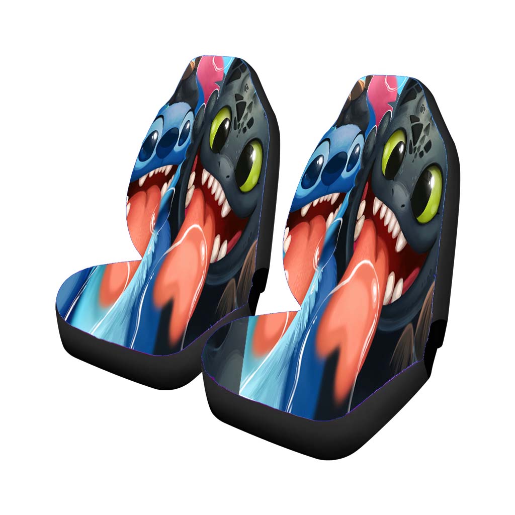 Stitch Lilo And Stitch Toothless How To Train Your Dragon Car Front Seat Covers