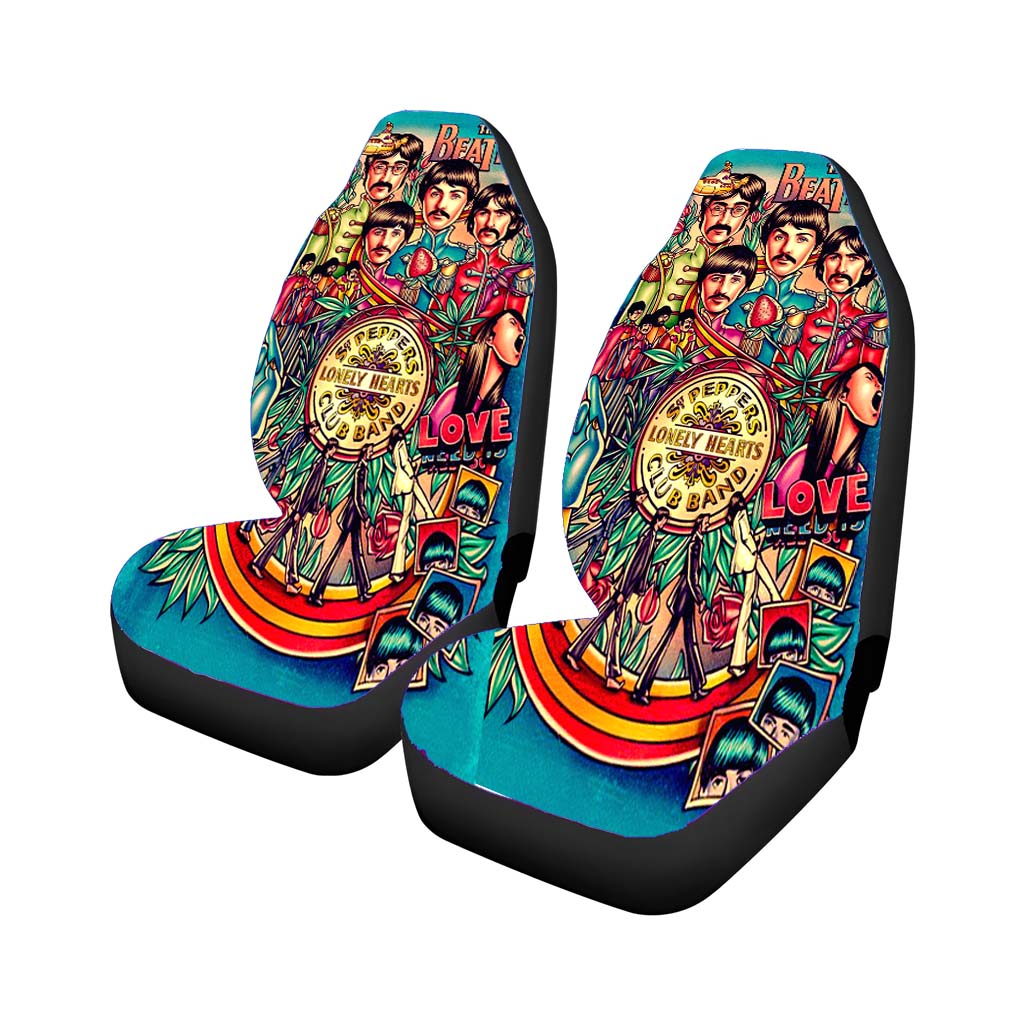 The Beatles Poster Vintage Car Front Seat Covers