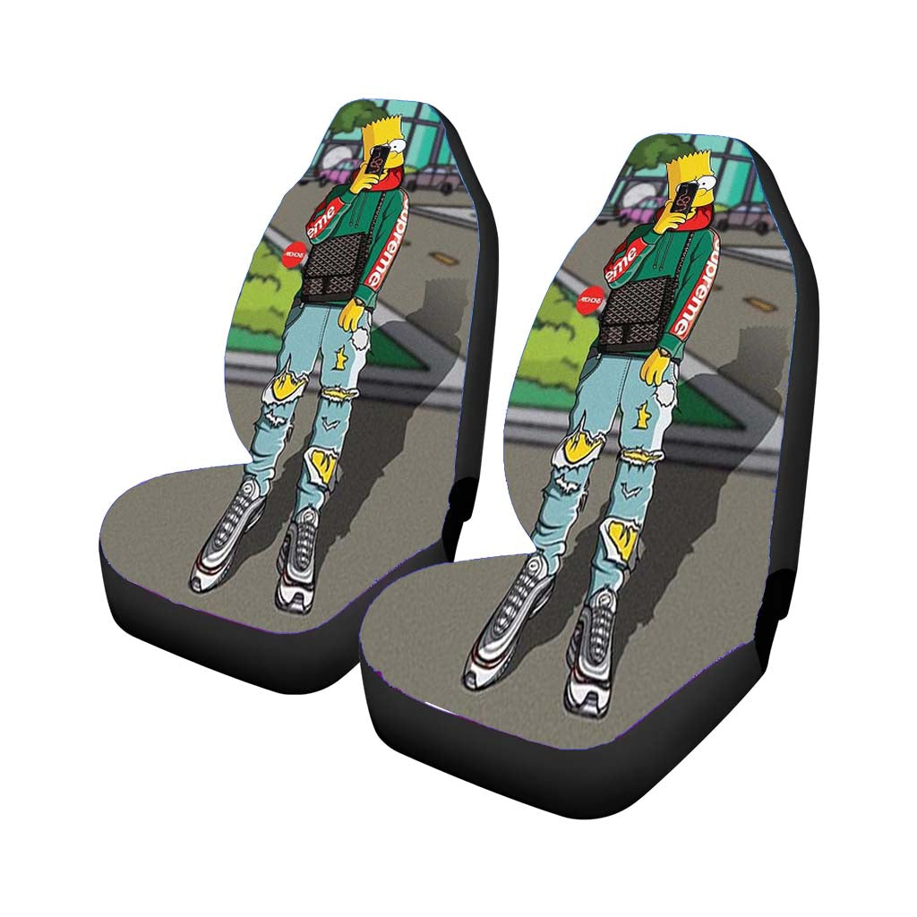The Simpsons Bart Hypebeast Car Front Seat Covers