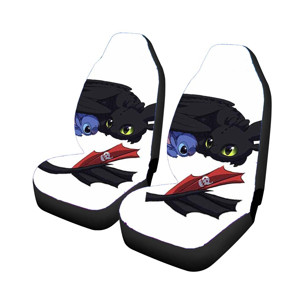 Toothless And Stitch Car Front Seat Covers